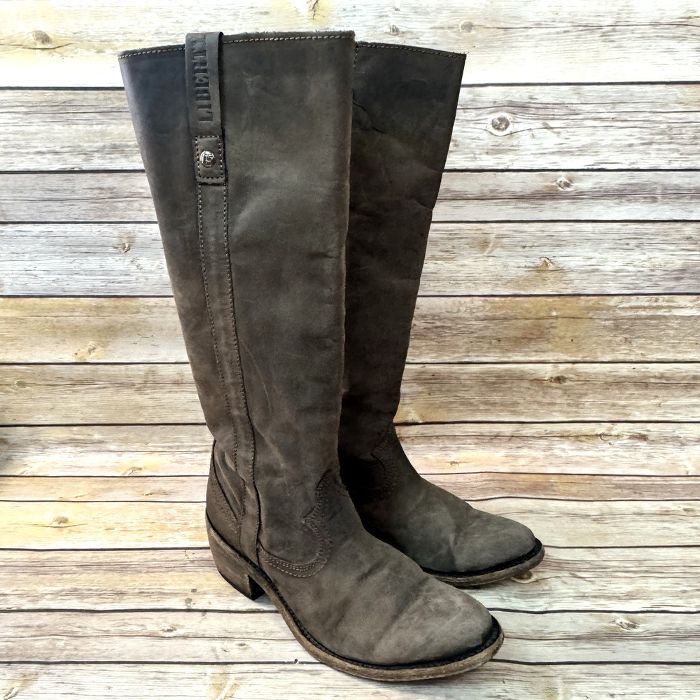 Liberty Black Womens Brown Leather Western Zip Up Cowgirl Boots Size 7
